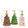 Christmas Design Glass Dispenser Bottle Refillable Pump for Shampoo Soap Lotion Holiday Bathroom Decor Gifts Vanity Organizer
