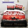Name Custom RDR2 Game Pattern Bedding Set Quilt Cover Pillowcase Home Decor Gift (1 * duvet cover + 2 * pillowcase, without core)