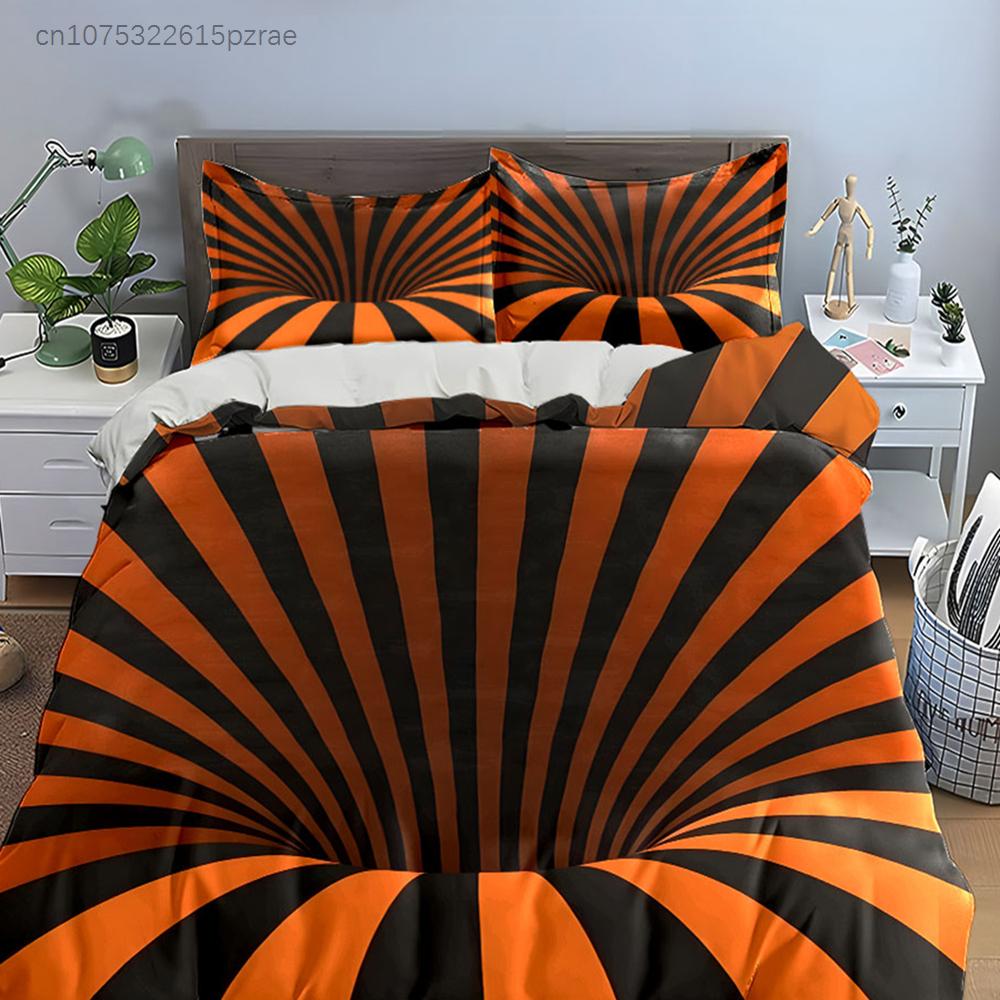 "Striped Decorative Set Halloween Theme" Multiple Sizes kid's And adults' Bedroom Exquisite 3PC Bedding set, Gift