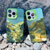 Spring Scenery in Field Phone Case For iPhone 14 12 11 13 Pro Max 13 Mini 15 Pro Max Plus Shockproof Laser Back Cover Funda Case