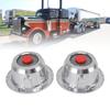 Trailer Hubcaps with Rubber Plugs and Gasket 3434195 6 Bolt Holes Trailer Axle Aluminum Alloy Hub Caps Replacement for Spicer-Dana M10HK124 M10HK182