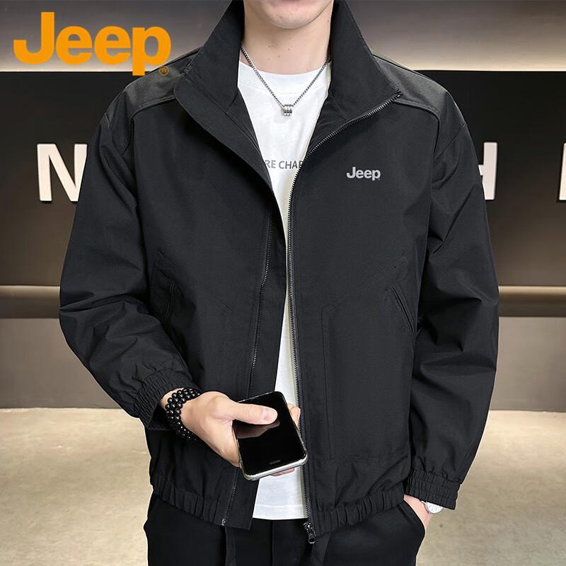 JEEP Men's Spring Autumn Casual Stand-up Collar Jacket