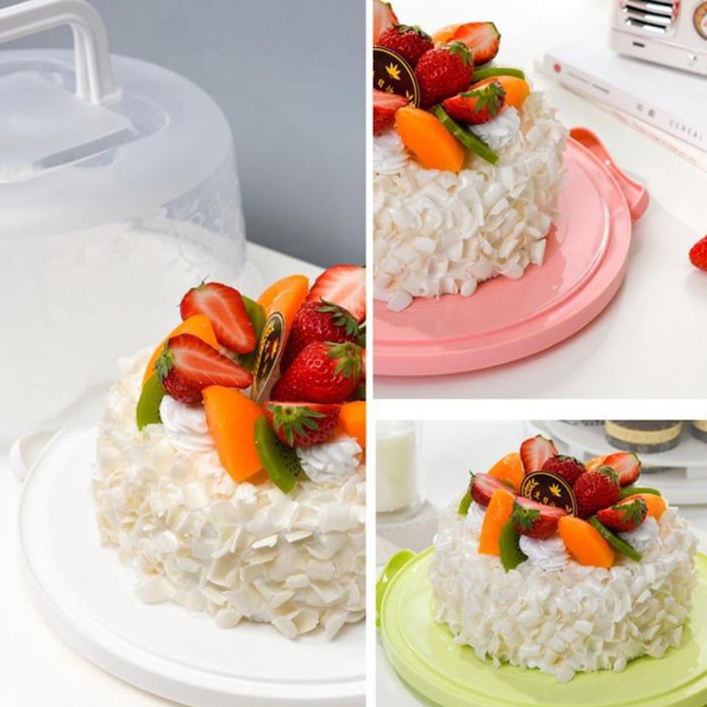 8 Inch Cake Carrier with Lid and Handle Cake Stand Round Cake Container Pie Carrier for Any 6-8 Inch Cake Storing