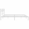 Metal Bed Frame with Headboard White 183 x 213 cm