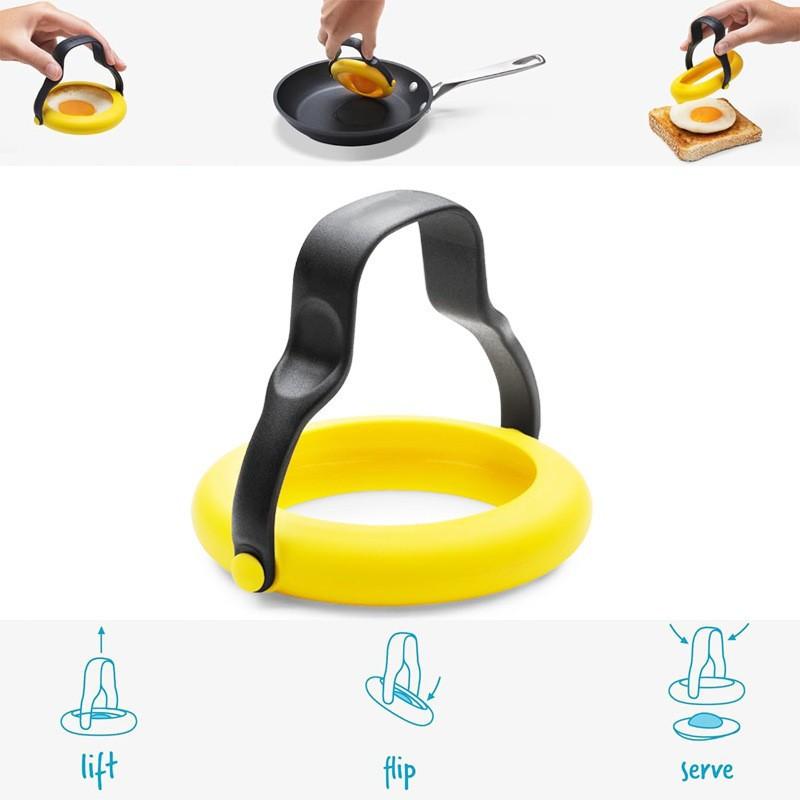 1/2PCS Cooking Gadgets Fried Egg Mold 3-In-1 Flips Easy To Make Egg Tools DIY With Handle No-Leak Egg Ring For Breakfast