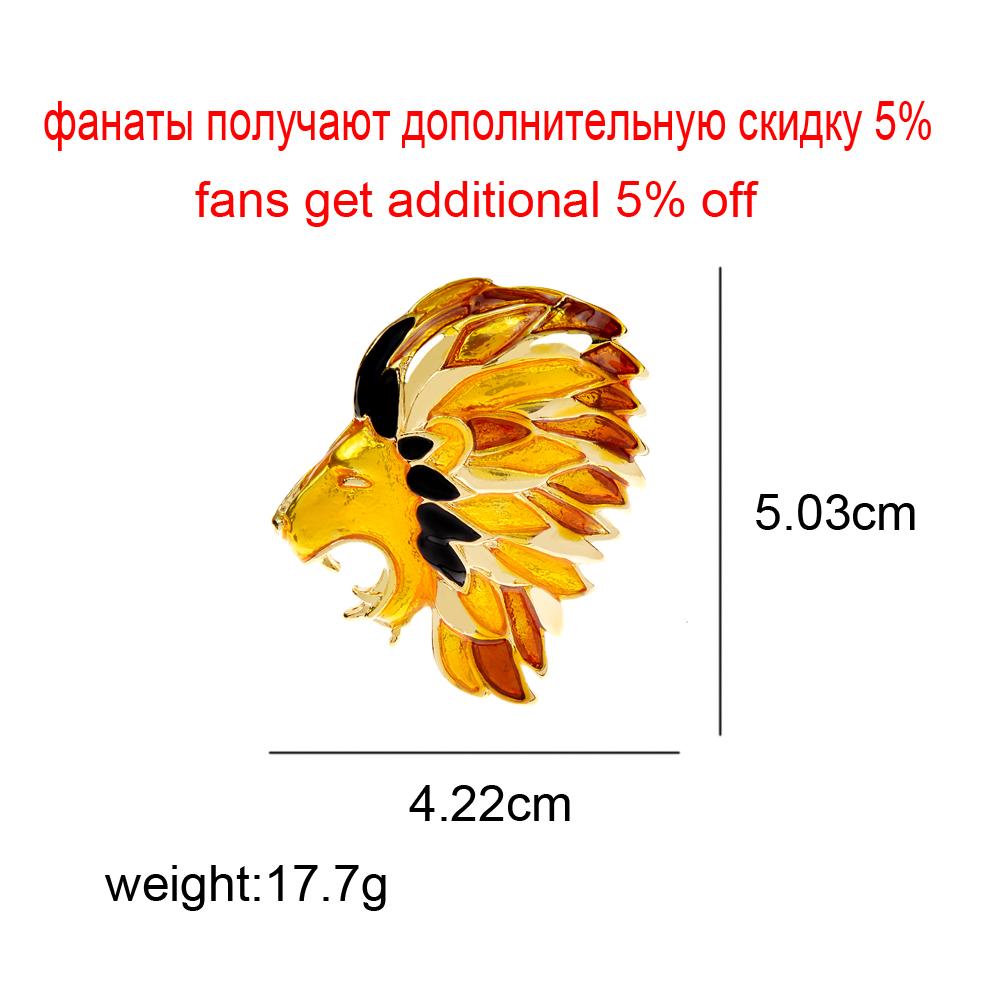 New Enamel Lion Head Brooches For Women Fashion Animal Jewelry Gold Color New Men Accessories High Quality