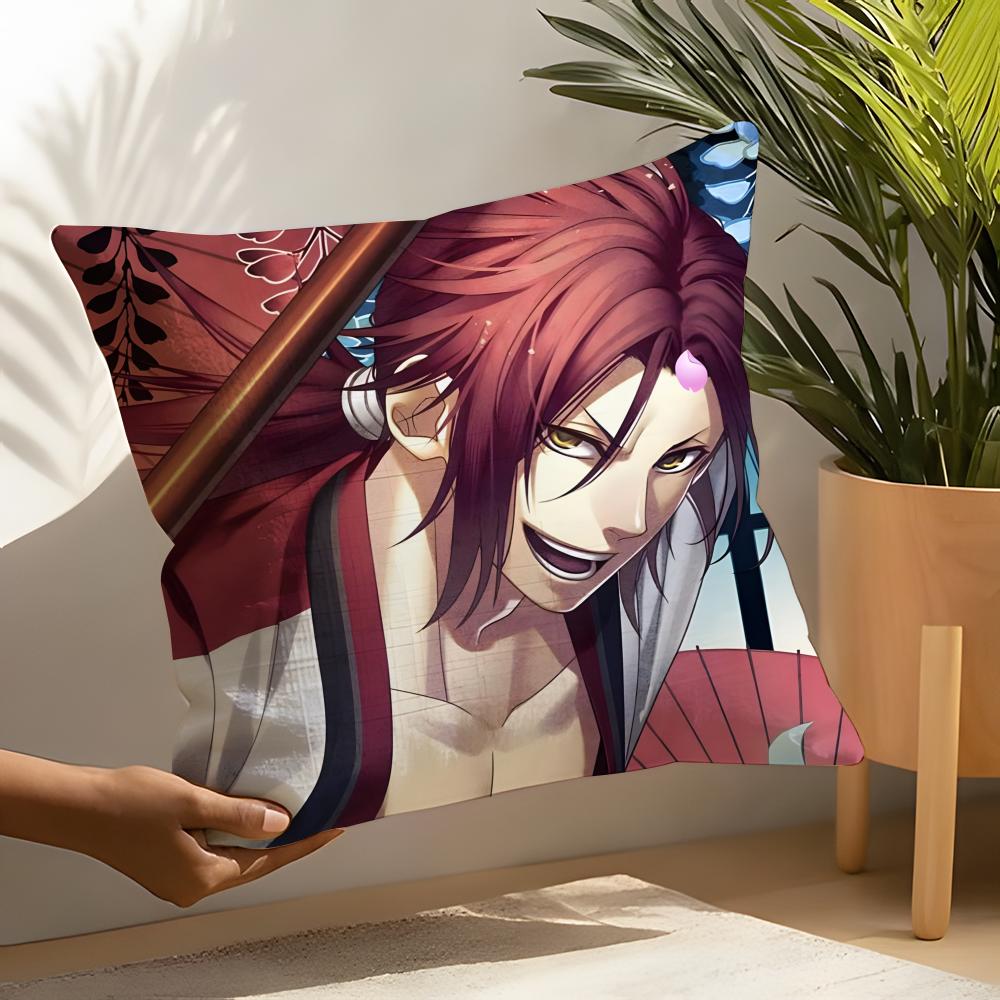 Anime Cartoon H-Hakuoki Game Pillow Case Linen Cushion Covers For Decorative Sofa Home Pillows Case Car Chair Pillows Cases