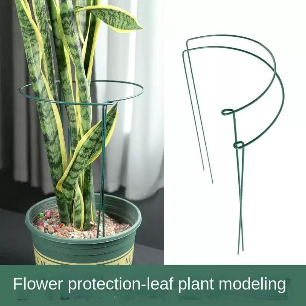 4pcs Metal Plant Support Stakes Flower Pot Stand Flower Ring Climbing Vines Support Half Round Durable