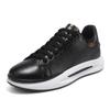 Leather casual shoes men's low-top lace-up men's shoes soft-soled sports shoes fashion trend white shoes