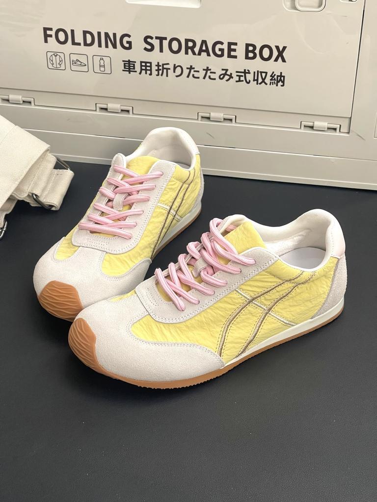 Macaron Platform German Training Shoes Women's 2025 Spring New Flat Leather Forrest Gump Shoes Casual Versatile Sports Shoes