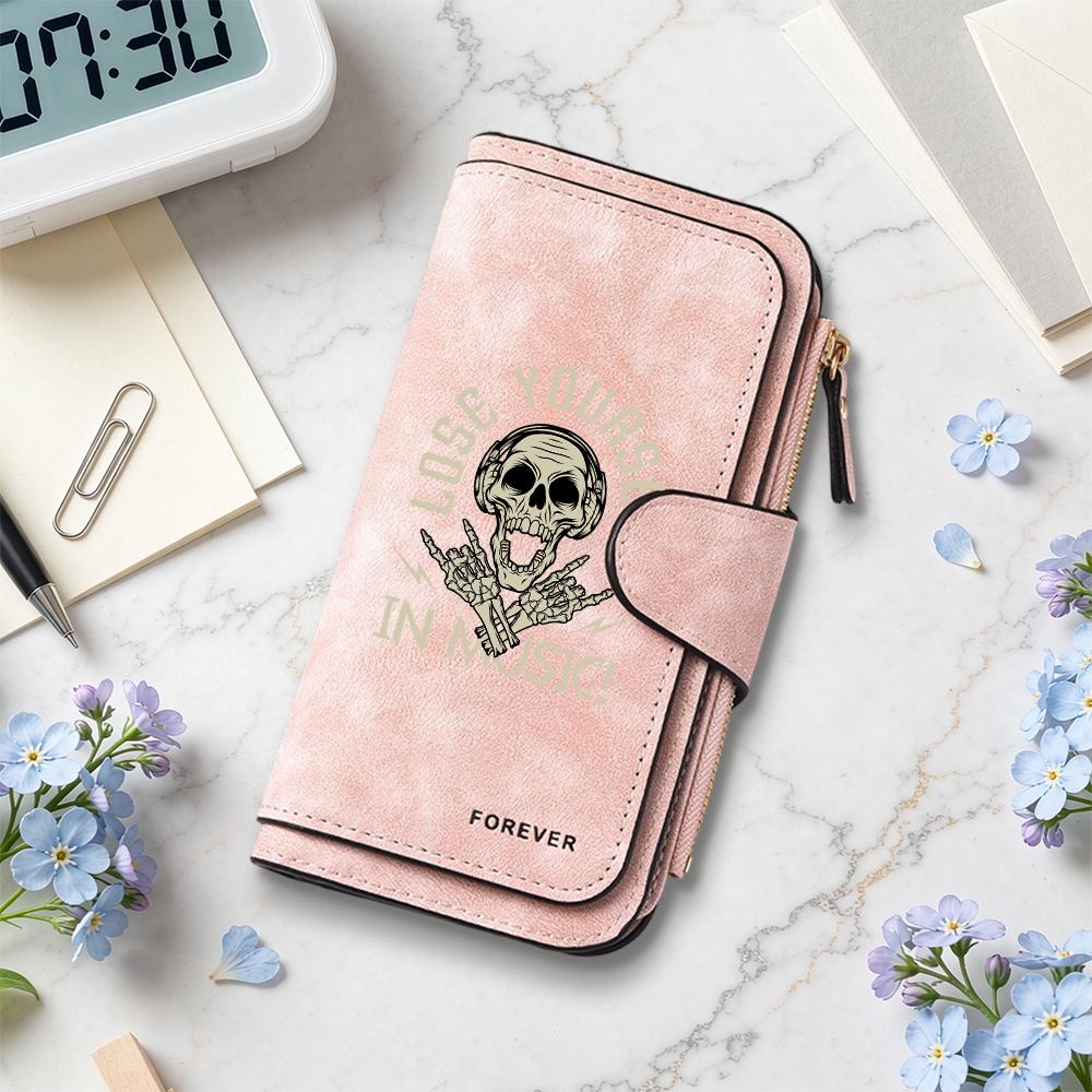 Gothic Skull Music Wallet Purse for Daily Use