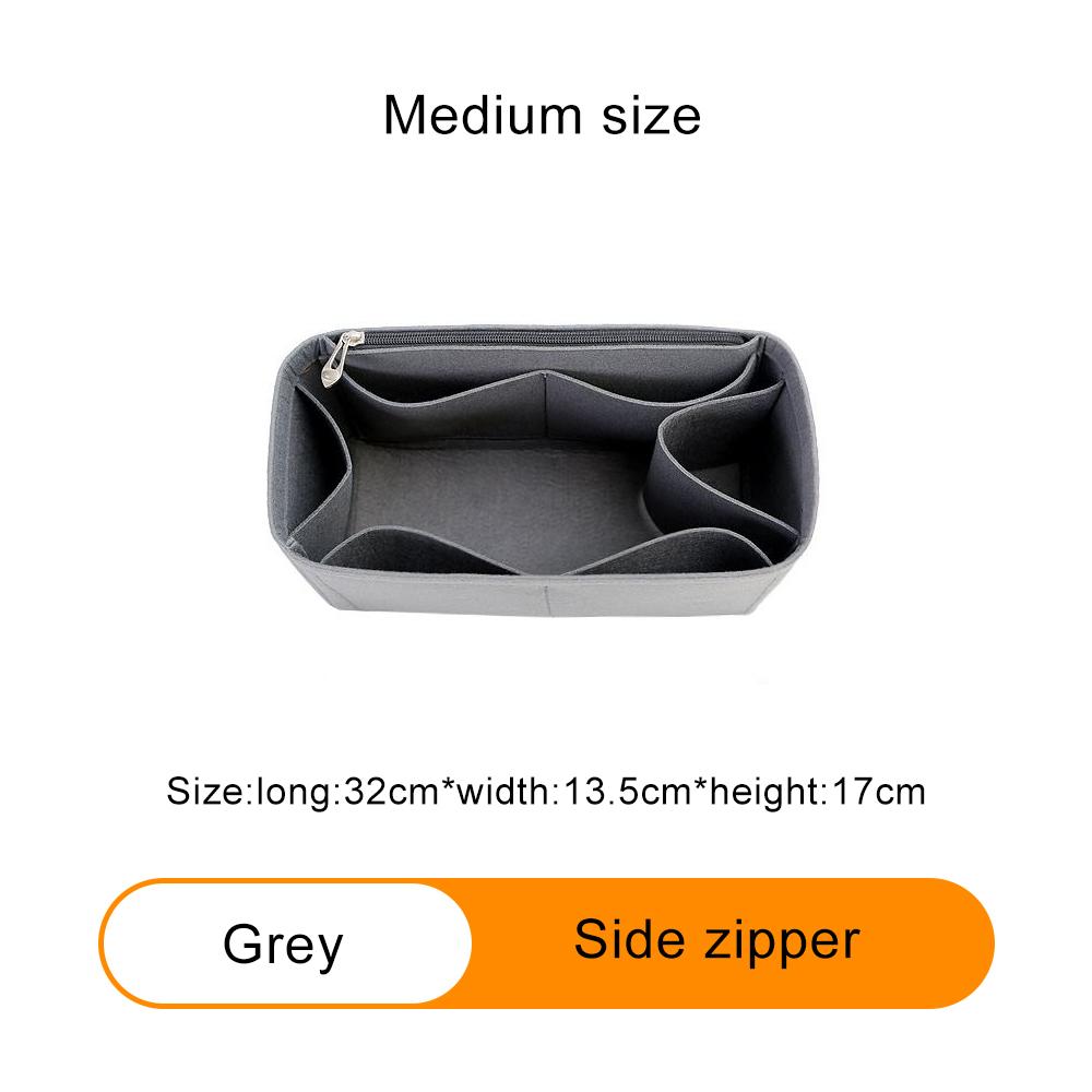 Felt Insert Bag Cosmetic Organizer Insert For Goyard Tote,Makeup Bags With Zipper, Inner Pouch Fit Luxury Handbags for Women