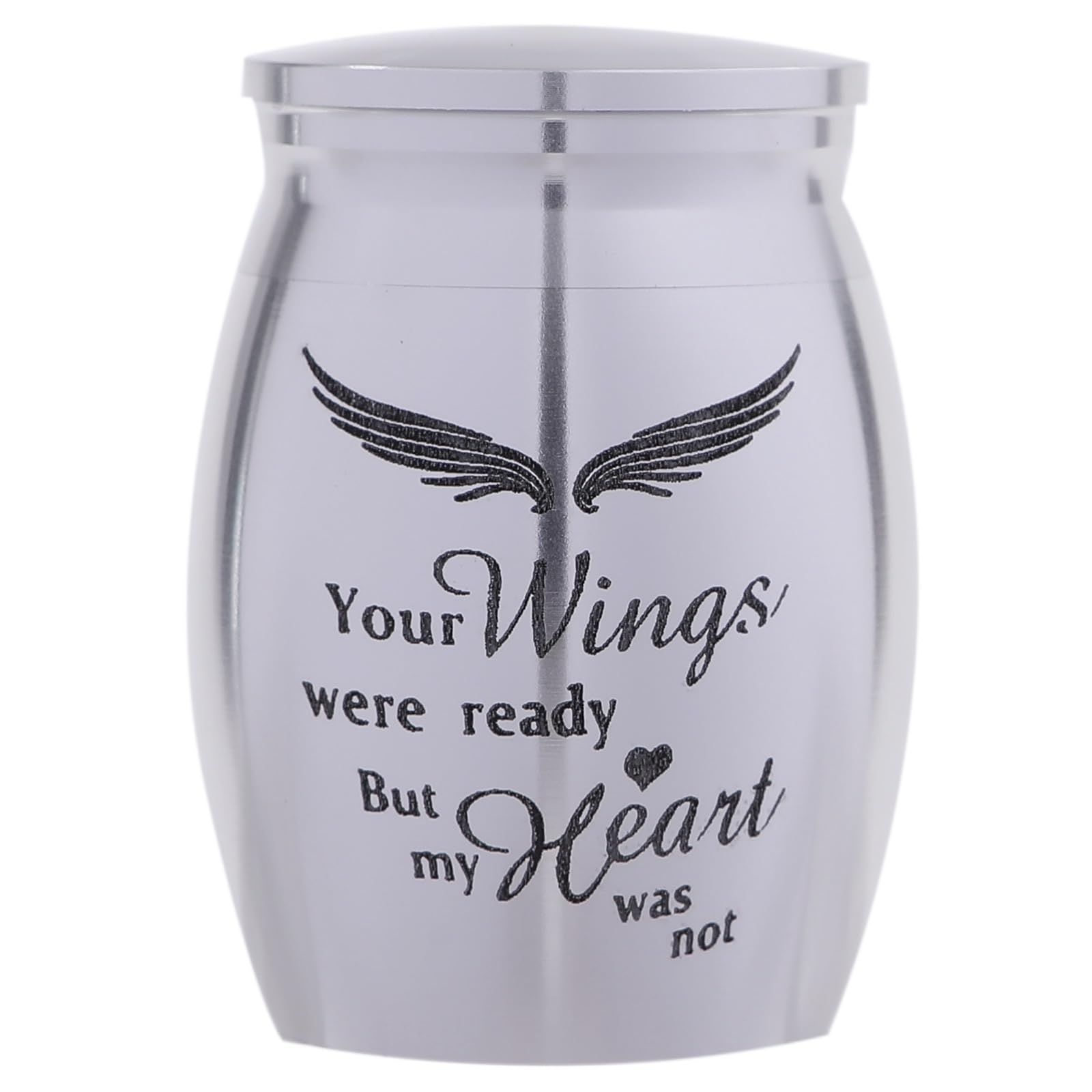 

Rubonarie Mini Stainless Steel Urn with Angel Wings (Silver)