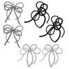 6Pcs Beaded Pearls Bowknot Shoe Buckles Stylish Butterfly Footwear Decorations Unique Shoe Accessories for Women