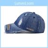 Denim Water Wash Trendy Distressed Baseball Cap For Streetwear Wear Fashion