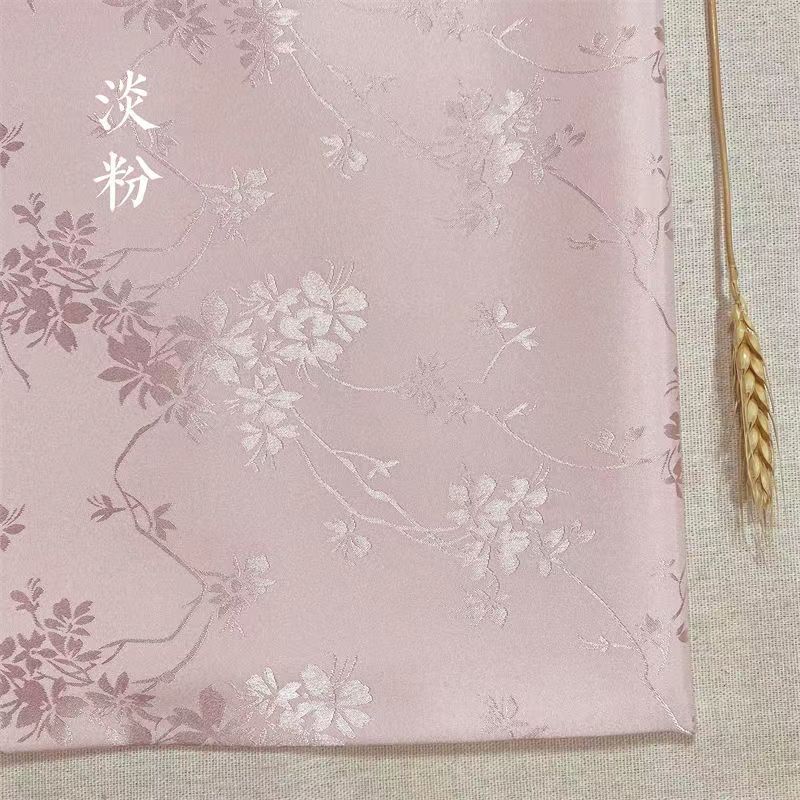1m/2m/3m Breathable Flower Branch Jacquard Satin Fabric for Chinese Style Dress ,Shirt,Fashion Clothes Handmade DIY Fabric