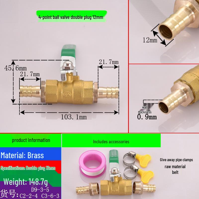 Brass Pagoda Water Pipe Ball Valve (6-19mm) with Hose Switch