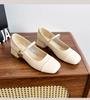 French Beautiful Mary Jane Shoes Women's Shoes 2025 New Spring and Autumn Shoes Thick Heels High Heels Square Head Shallow Mouth Single Shoes Women