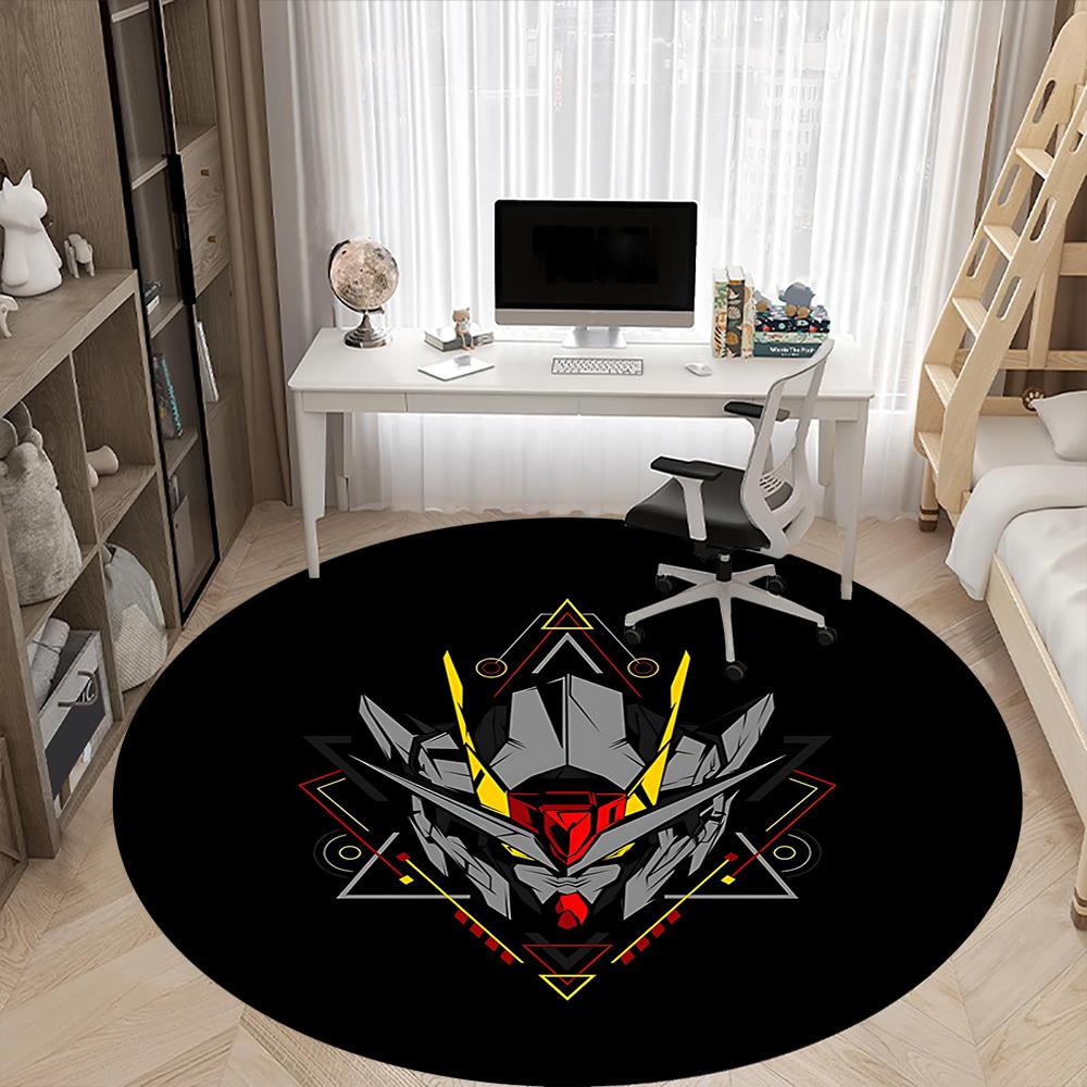 1pc Gundam Series Office Round Area Rug,  Under Office Chairs Bedroom Living Room Home Decor A0926118