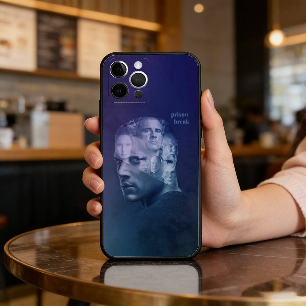 Movie P-Prison B-Break Phone Case For iPhone 17,16,15,14,13,12,11 Plus,Pro Max,Soft Silicone Black Cover