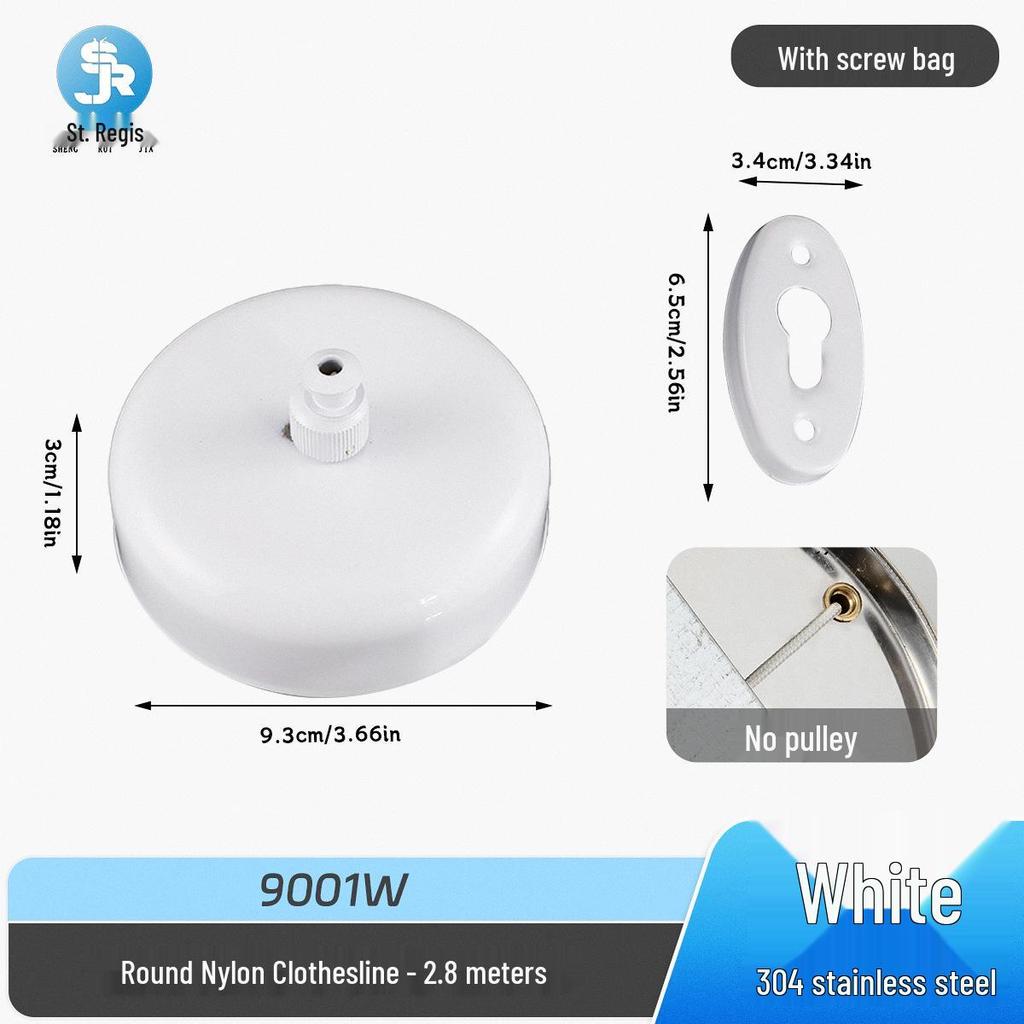 304 Stainless Steel Retractable Clothesline - No-Drill, Invisible Wall Mount, Indoor Nylon Drying Rope