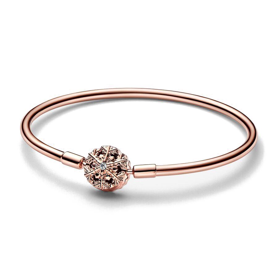 925 Sterlingové stříbro 1719 21cm Pozlacený Srdcovitý Vločka Láska Luxusní Přívěsek Náramek Pro DIY Korálky Přívěsky Dámské Šperky