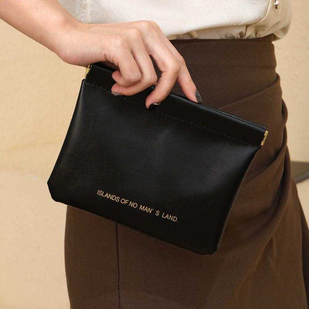 Letter Mini Self-closing Coin Purse Spring Bag Small Sunglasses Bag Holder  Outdoor