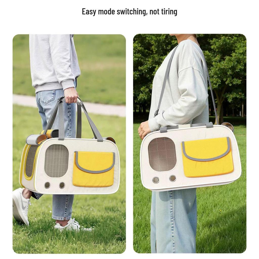 Portable Pet Carrier Crossbody Bag for Cats & Dogs, Large Capacity & Breathable Design