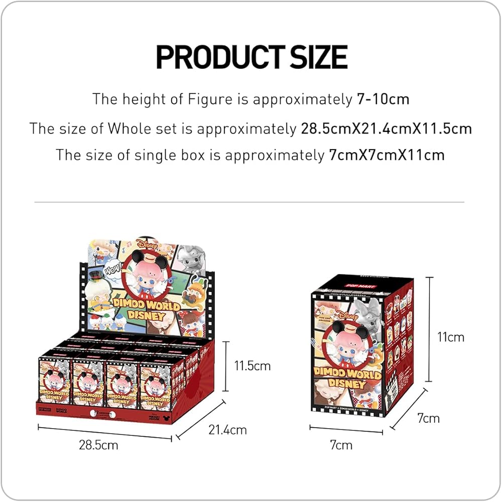 Pop Mart Dimoo World × Disney Blind Box Figure 1 Piece PVC Soft Vinyl Collectible Toy Original Character