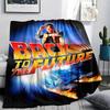 1PC Back To the Future Print Flannel Blanket, High Quality All Seasons, Home Decor, Warmth and Comfort, Perfect for Christmas Gifts