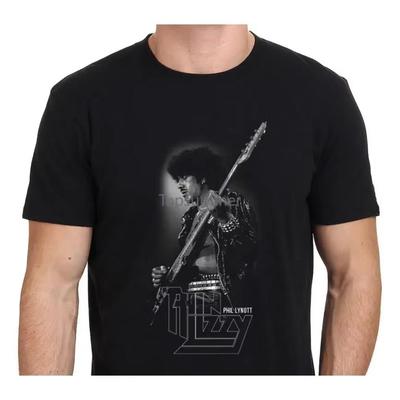 Thin Lizzy Phil Lynott Retro Rock Black T-Shirt Size_ S-3Xl