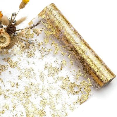 New 9M Glittering Golden Silver Color Table Runner Sequin Bronzing Table Cloth Foil Decoration Home Wedding Birthday Table Cover