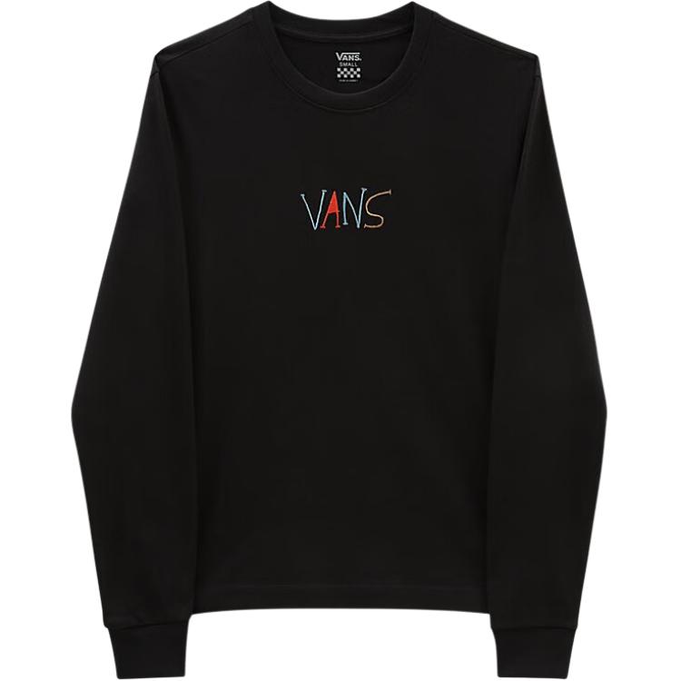 

Футболка Vans Letter Print Crew Neck с длинным рукавом, женские топы, черные VN0A5LEYBLK XS