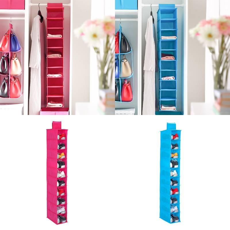 Closet Multi Layer Hanging Storage Bag Nonwoven Material Organization Bedroom