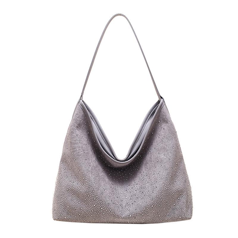 Autumn new bright diamond bag women's fashion large-capacity shoulder oblique span bag high-end texture tote bag
