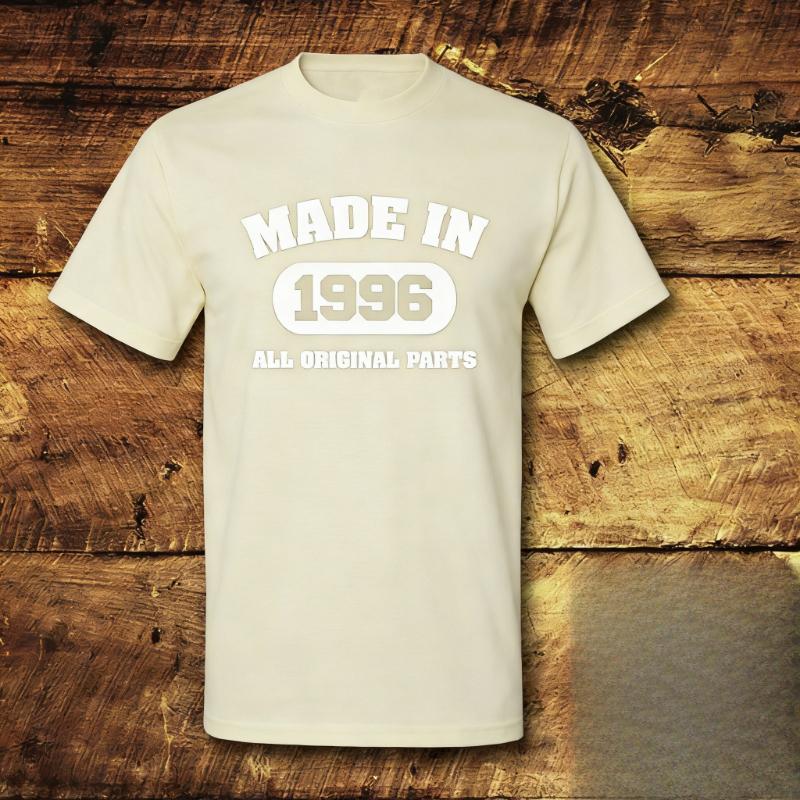 Alle Originalteile Hergestellt 1996 Unisex Allmatch T-Shirt 30. Geburtstag Geschenk Vintage Klassisch Mode Streetwear Rundhals Kurzarm