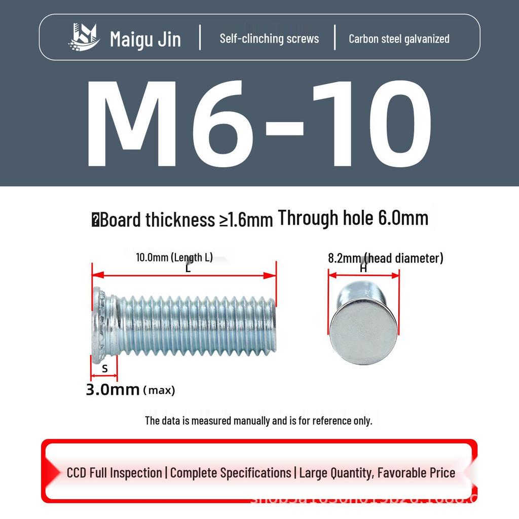 Flat Head Carbon Steel Galvanized Rivet Nuts FH-M2 to M10 - Free Shipping