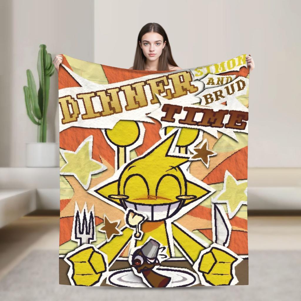 Sprunki Characters Game Blankets  Flannel Funny Breathable Throw Blanket for Home All Season