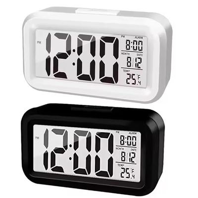 Digital LED Backlight Alarm Clock Mini Desk Temperature Display Snooze Mute Calendar Multifunction Electronic Home Decor Clock