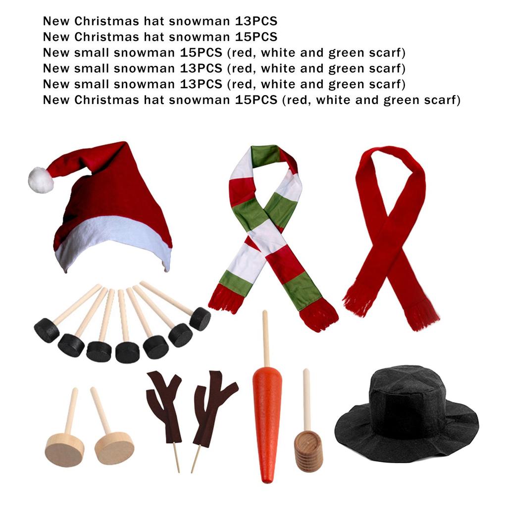 Outdoor Snowman Costume Dress Up Kit Hat Scarf Carrot Nose Activity Toy Gift