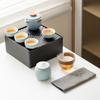 Portable Ceramic Travel Tea Set with Tea Tray