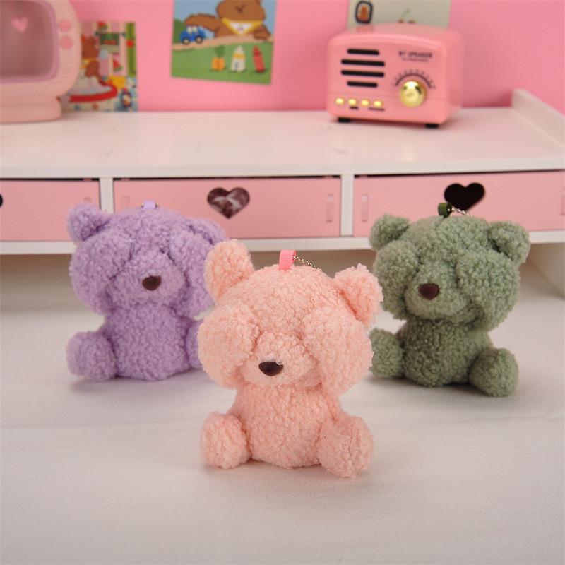 Charming Teddy Bear Plush Keychain Delightful Short Plush Mini Stuffed Animal