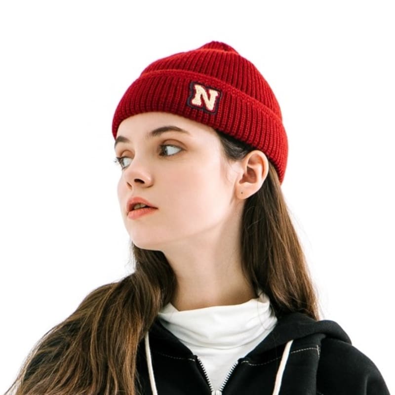 

Шапка бини NORDIC ISLAND с лого N - Красная RED