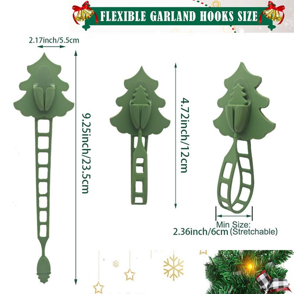 Christmas Garland Hanger Front Door Christmas Wreath Silicone Hanger Hook Garland Organizer Ties Multi Purpose for Closet Wall зелёный
