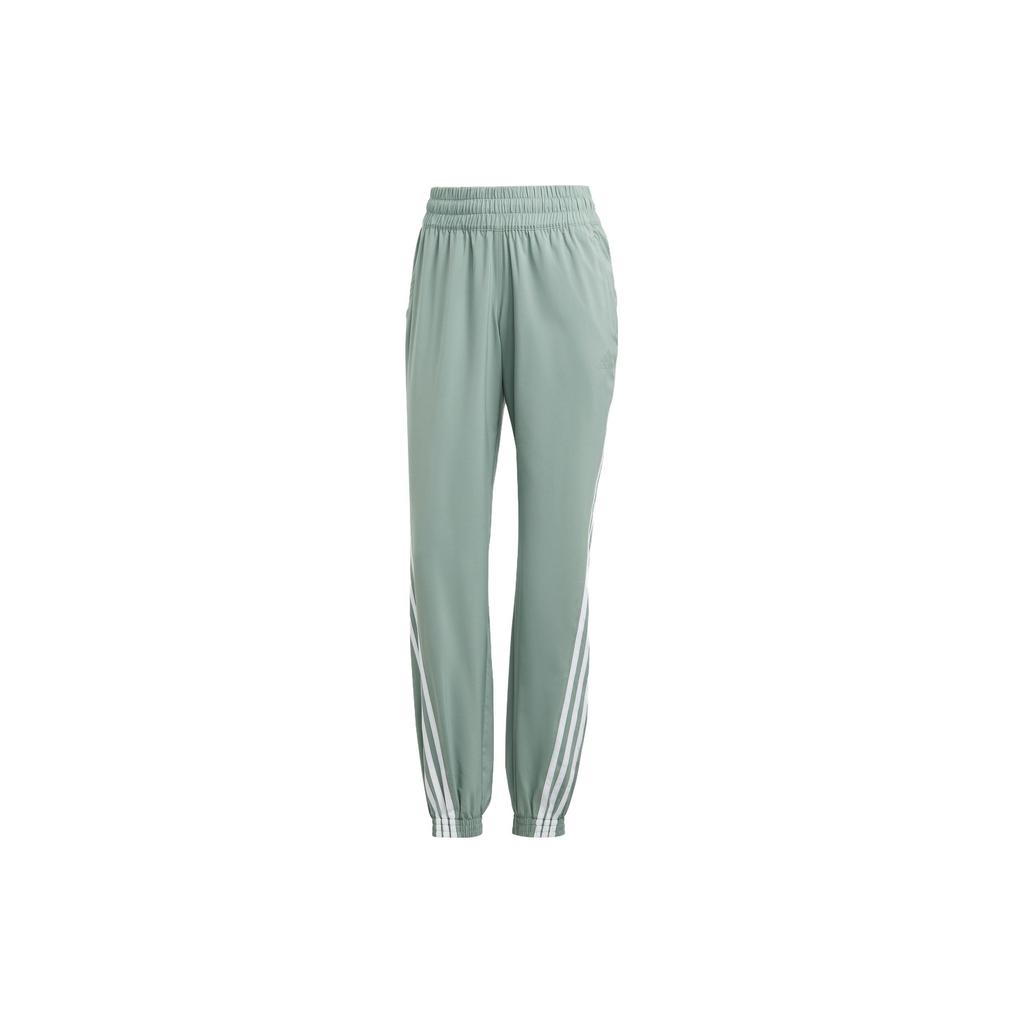 Adidas Train Icons Woven Pants With Logo Print Women Bottoms Silver Grey Green HS2367