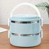 1PC Separate Stackable Insulated Lunch Box Round Shape Thermos Food Containers Stainless Steel Inner Food Thermal Box Keep Hot