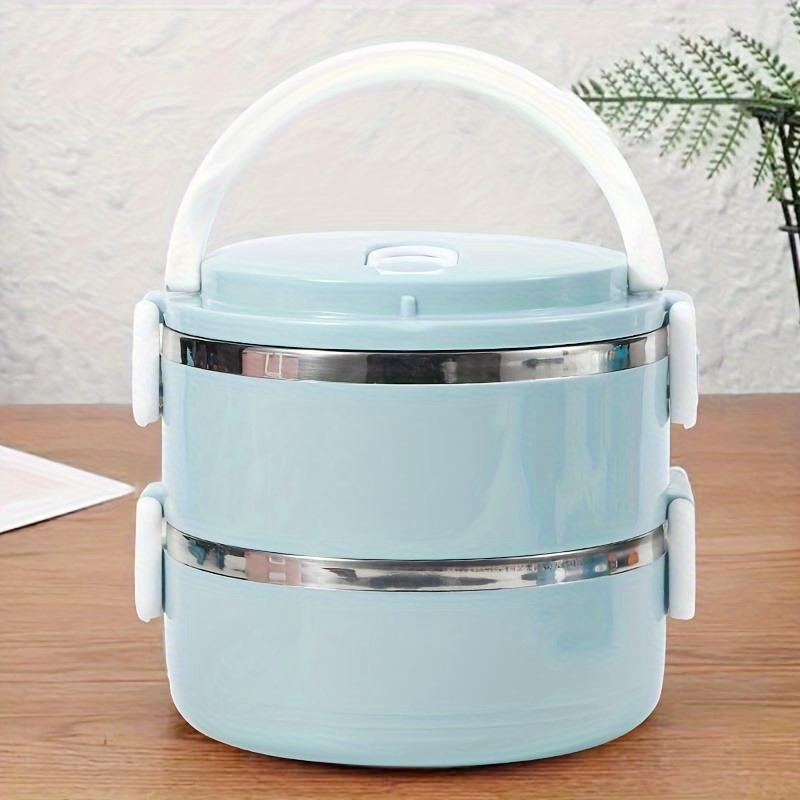 1PC Separate Stackable Insulated Lunch Box Round Shape Thermos Food Containers Stainless Steel Inner Food Thermal Box Keep Hot