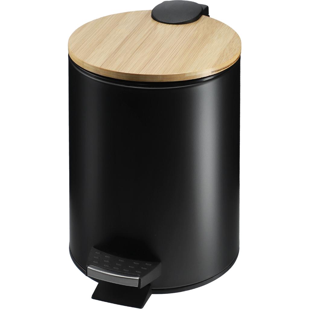KADAX Bathroom Trash Can 3L Waste for Bathroom with Pedal Bamboo