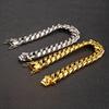 10mm18k Gold Plated Stainless Steel Cuban Bracelets Curb Cuban Link Chain Bracelets for Hiphop Jewelry