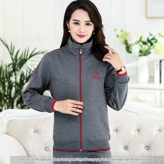 Sportbekleidungs-Set für Damen in Übergröße - Frühjahr/Herbst 2023, Zweiteiler mit langen Ärmeln für Mütter mittleren Alters und ältere Mütter